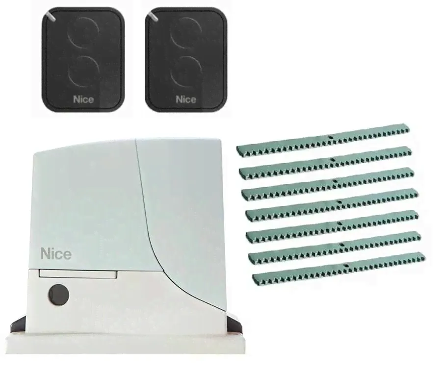 Автоматика для откатных ворот NICE ROX1000KIT - 7Р (Привод + 2 брелка + 7 реек)